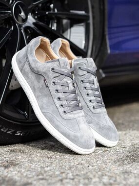 Piloti Shift Driving Racing Shoes Sneakers Size 8.5 Grey Suede Lace Up NO INSOLE
